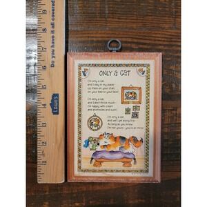 I'm Only A Cat - Vintage 1982 Hallmark Cards Corny Feline Wall Hanging Poem
